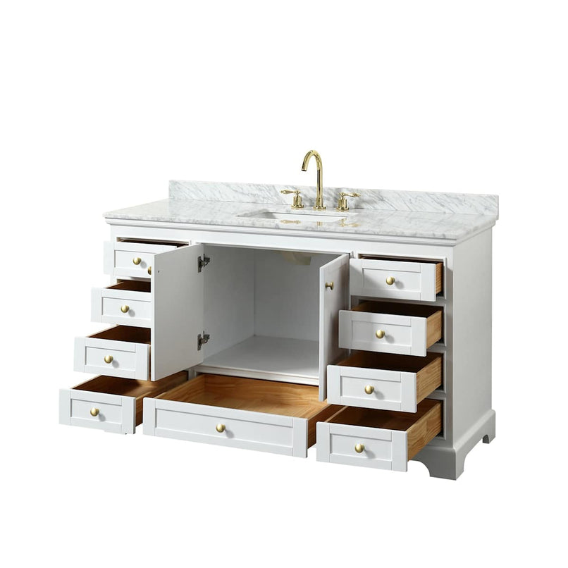 Deborah 60" Free Standing Single Vanity Set with Wood Cabinet and Marble Vanity Top - image 17