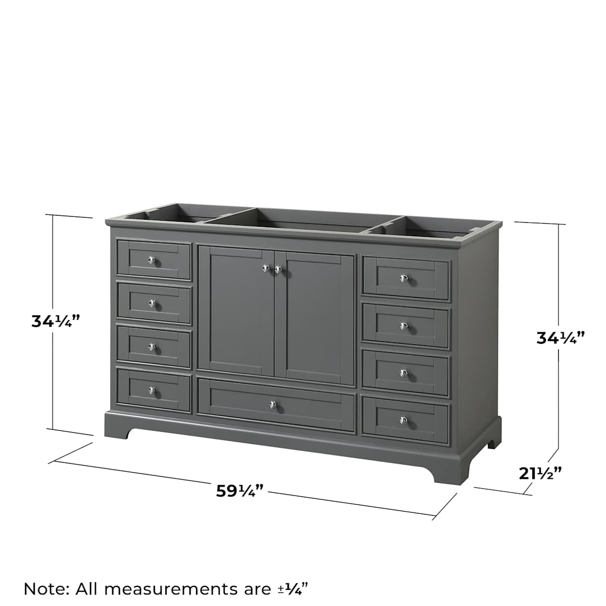 Deborah 59-1/4" Free Standing Single Wood Vanity Cabinet Only with Mirror - Less Vanity Top - image 8