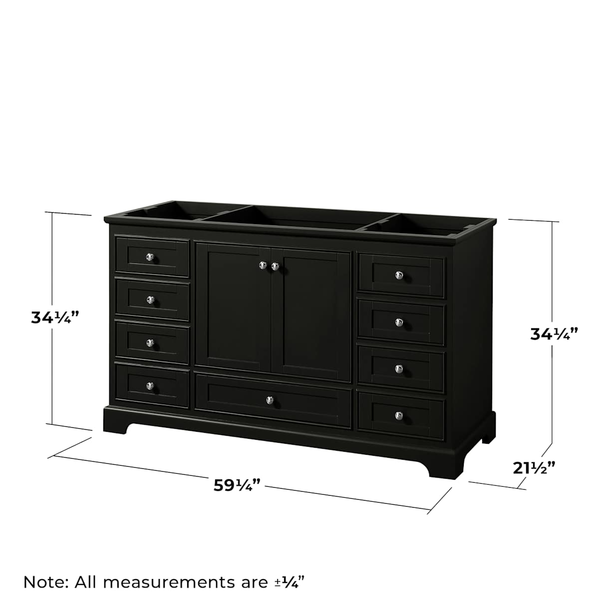 Deborah 59-1/4" Free Standing Single Wood Vanity Cabinet Only with Mirror - Less Vanity Top