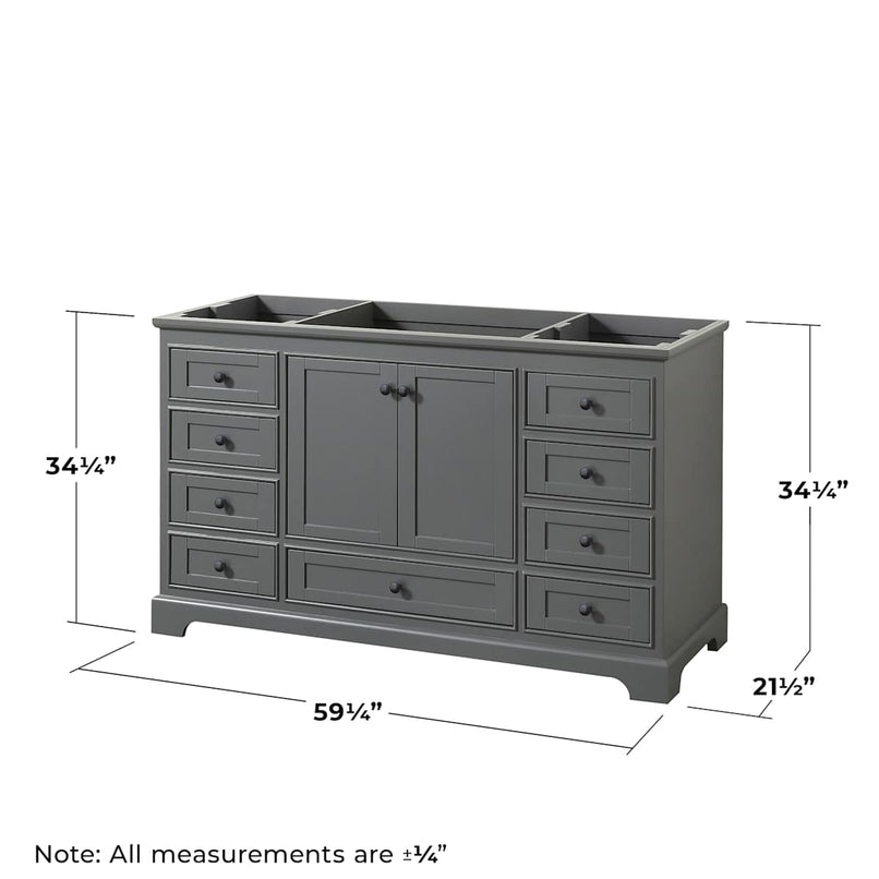 Deborah 59-1/4" Free Standing Single Wood Vanity Cabinet Only with Mirror - Less Vanity Top - image 7