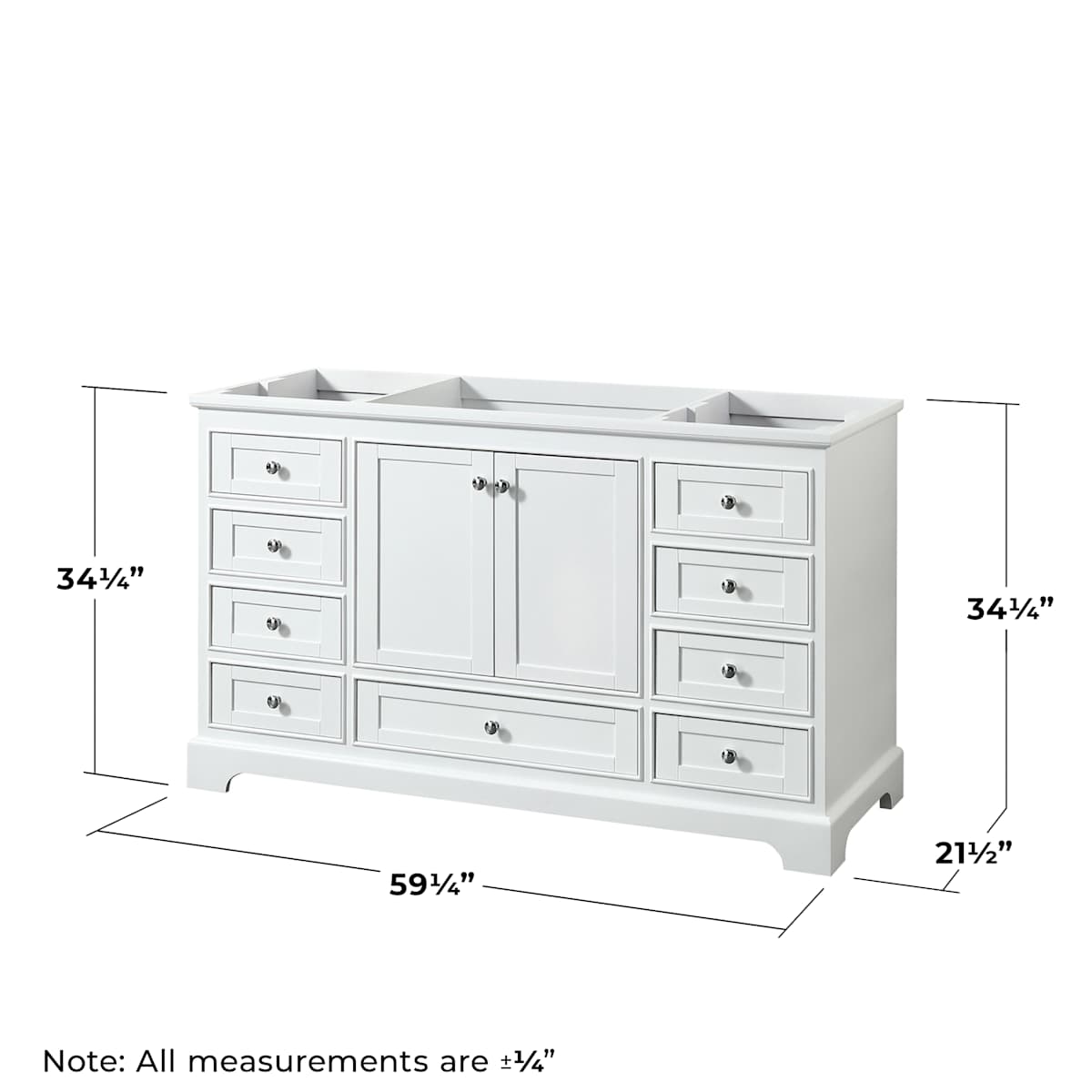 Deborah 59-1/4" Free Standing Single Wood Vanity Cabinet Only with Mirror - Less Vanity Top - image 11