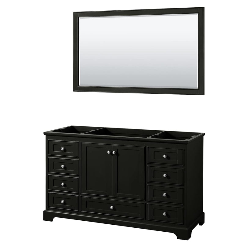 Deborah 59-1/4" Free Standing Single Wood Vanity Cabinet Only with Mirror - Less Vanity Top - image 1