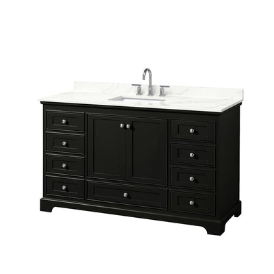 Deborah 60" Free Standing Single Basin Vanity Set with Cabinet and Quartz Vanity Top - image 1