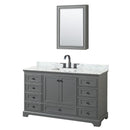 Deborah 60" Free Standing Single Vanity Set with Wood Cabinet, Marble Vanity Top, and Medicine Cabinet - image 1