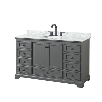 Deborah 60" Free Standing Single Vanity Set with Wood Cabinet and Marble Vanity Top - image 1