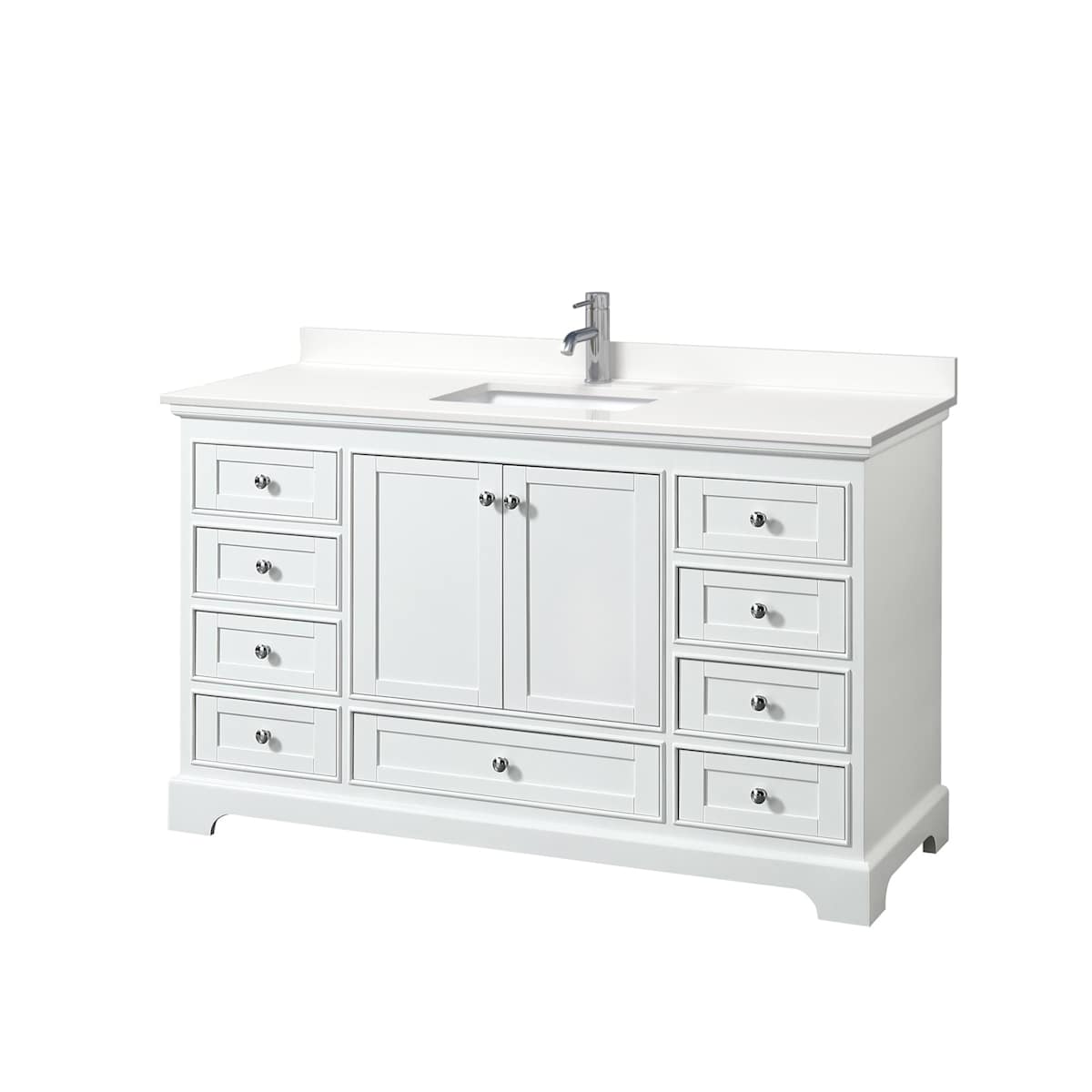 Deborah 60" Free Standing Single Basin Vanity Set with Cabinet and Quartz Vanity Top - image 1