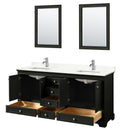 Deborah 72" Free Standing Double Basin Vanity Set with Cabinet, Quartz Vanity Top, and Framed Mirror - image 3