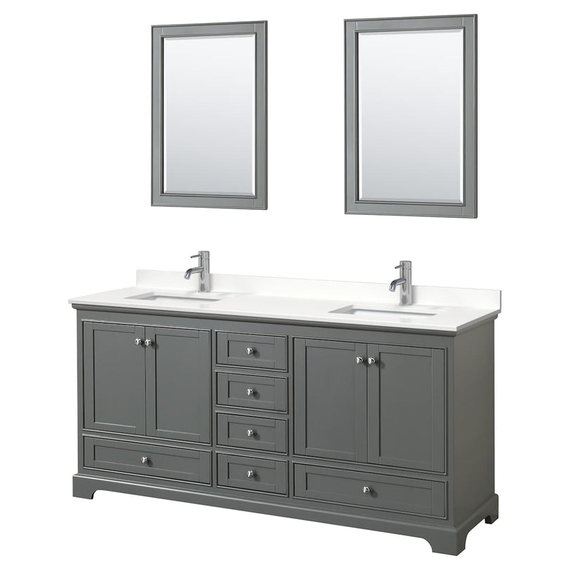 Deborah 72" Free Standing Double Basin Vanity Set with Cabinet, Quartz Vanity Top, and Framed Mirror - image 13