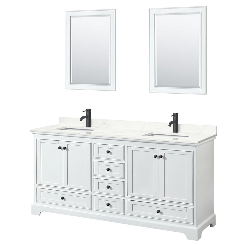 Deborah 72" Free Standing Double Basin Vanity Set with Cabinet, Quartz Vanity Top, and Framed Mirror - image 14
