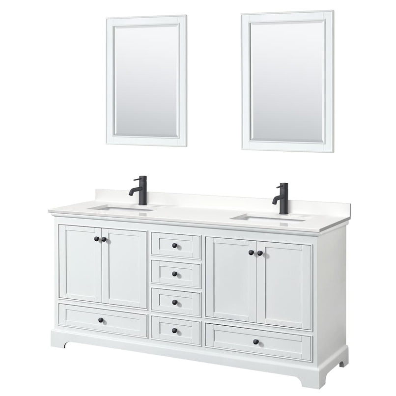 Deborah 72" Free Standing Double Basin Vanity Set with Cabinet, Quartz Vanity Top, and Framed Mirror - image 16