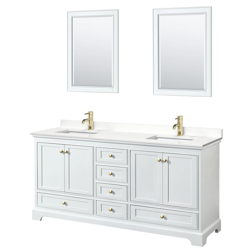 Deborah 72" Free Standing Double Basin Vanity Set with Cabinet, Quartz Vanity Top, and Framed Mirror - image 18