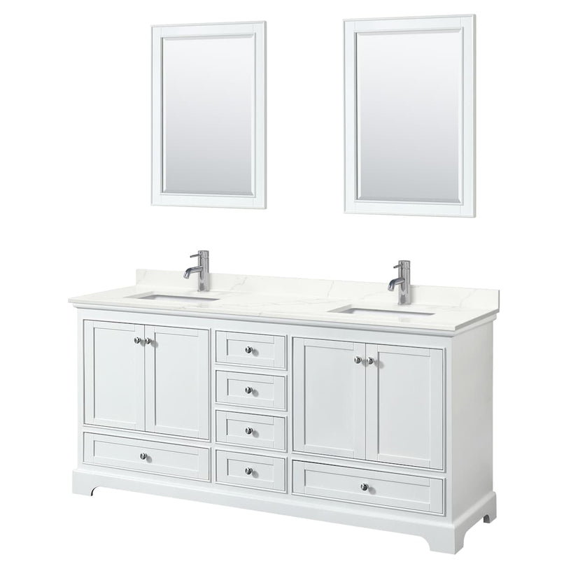 Deborah 72" Free Standing Double Basin Vanity Set with Cabinet, Quartz Vanity Top, and Framed Mirror - image 19