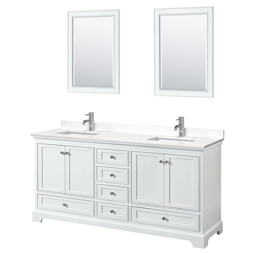Deborah 72" Free Standing Double Basin Vanity Set with Cabinet, Quartz Vanity Top, and Framed Mirror - image 20
