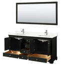Deborah 72" Free Standing Double Basin Vanity Set with Cabinet, Quartz Vanity Top, and Framed Mirror - image 3