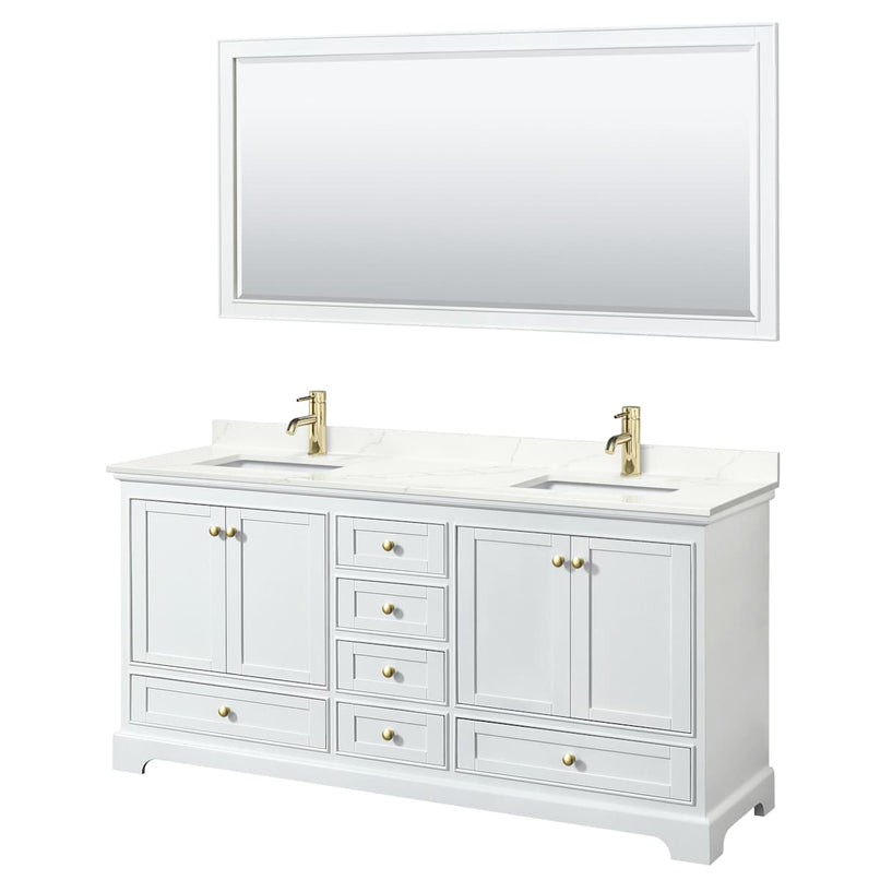 Deborah 72" Free Standing Double Basin Vanity Set with Cabinet, Quartz Vanity Top, and Framed Mirror - image 18