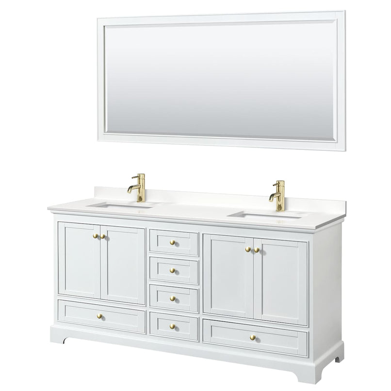 Deborah 72" Free Standing Double Basin Vanity Set with Cabinet, Quartz Vanity Top, and Framed Mirror - image 19