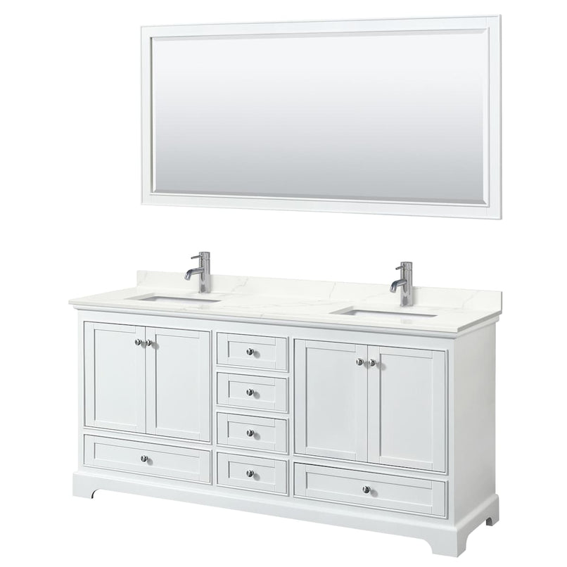 Deborah 72" Free Standing Double Basin Vanity Set with Cabinet, Quartz Vanity Top, and Framed Mirror - image 20