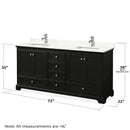 Deborah 72" Free Standing Double Basin Vanity Set with Cabinet, Quartz Vanity Top, and Medicine Cabinet - image 7