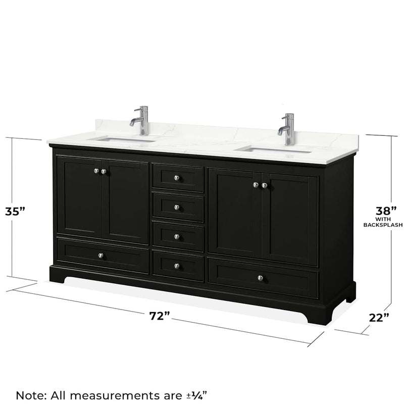 Deborah 72" Free Standing Double Basin Vanity Set with Cabinet, Quartz Vanity Top, and Medicine Cabinet - image 7