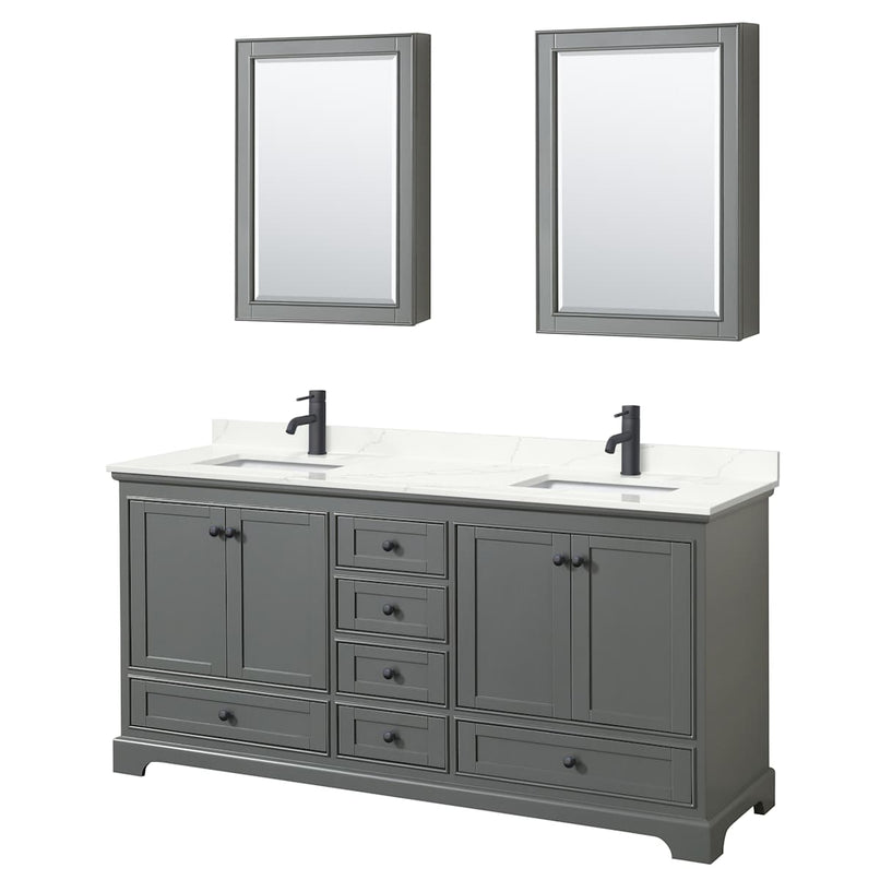 Deborah 72" Free Standing Double Basin Vanity Set with Cabinet, Quartz Vanity Top, and Medicine Cabinet - image 10
