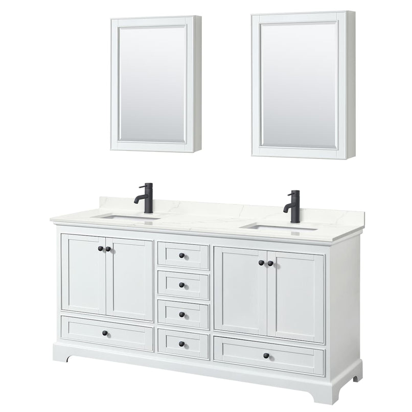 Deborah 72" Free Standing Double Basin Vanity Set with Cabinet, Quartz Vanity Top, and Medicine Cabinet - image 15