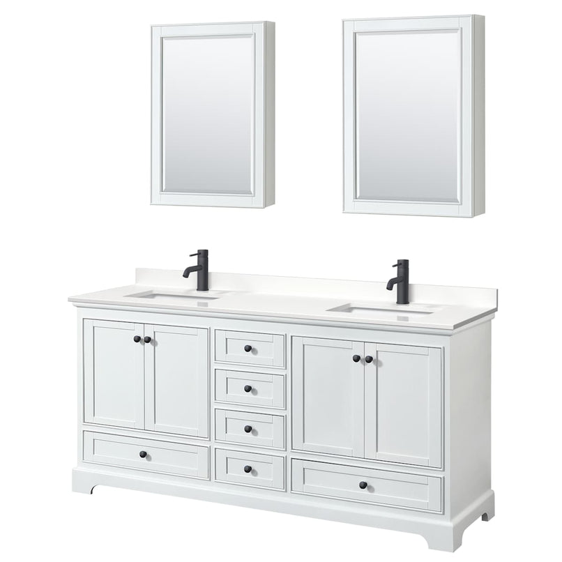 Deborah 72" Free Standing Double Basin Vanity Set with Cabinet, Quartz Vanity Top, and Medicine Cabinet - image 17