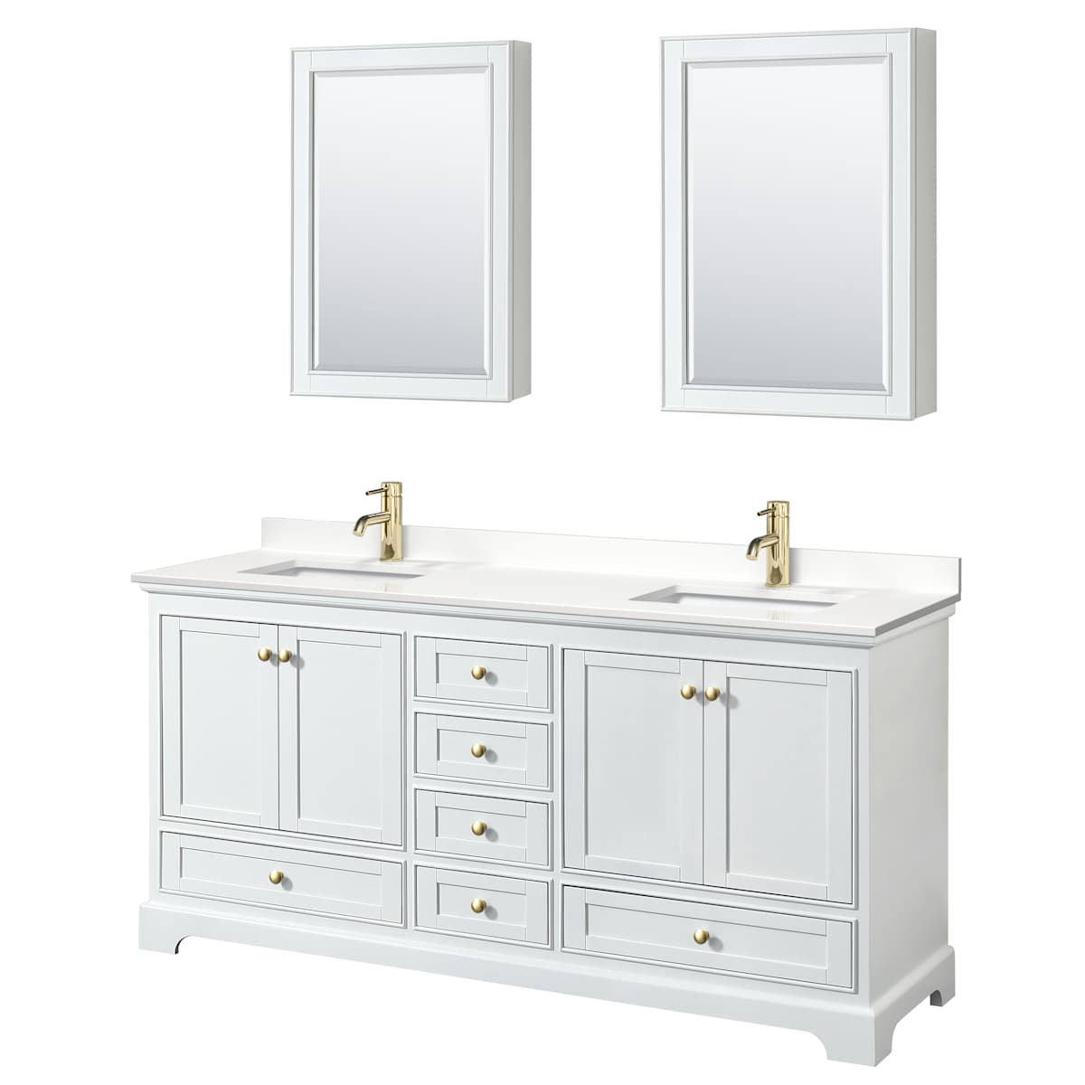 Deborah 72" Free Standing Double Basin Vanity Set with Cabinet, Quartz Vanity Top, and Medicine Cabinet - image 19