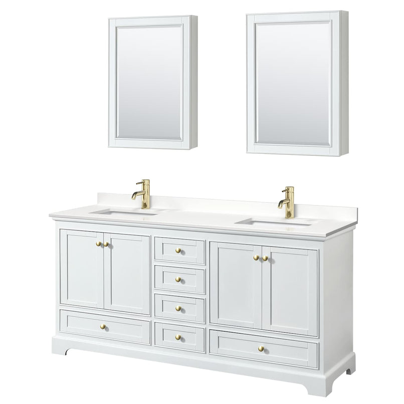 Deborah 72" Free Standing Double Basin Vanity Set with Cabinet, Quartz Vanity Top, and Medicine Cabinet - image 19