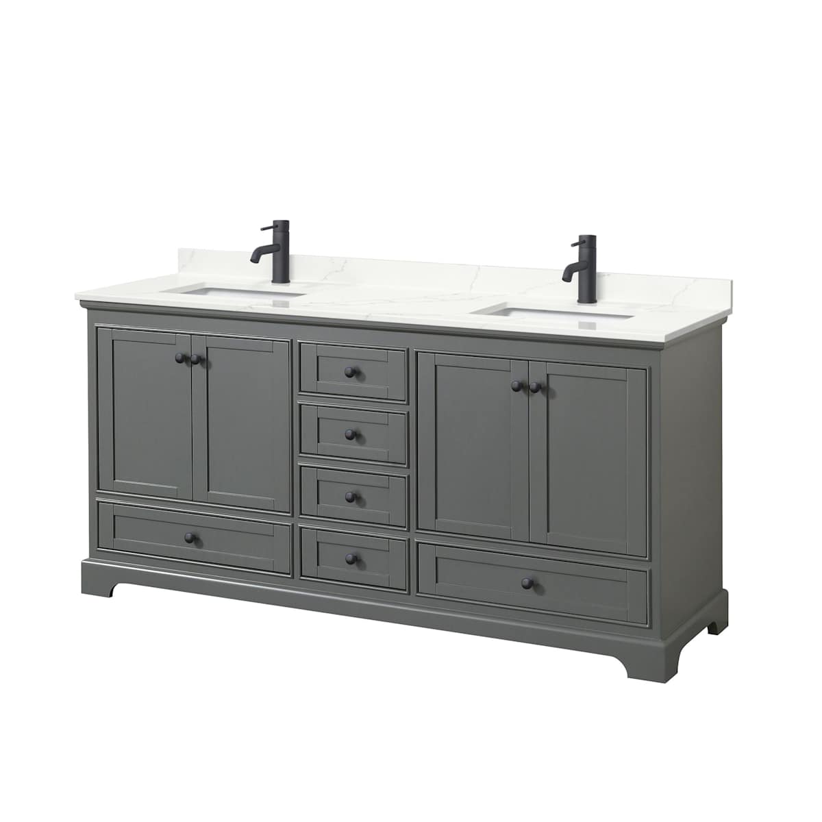 Deborah 72" Free Standing Double Basin Vanity Set with Cabinet and Quartz Vanity Top