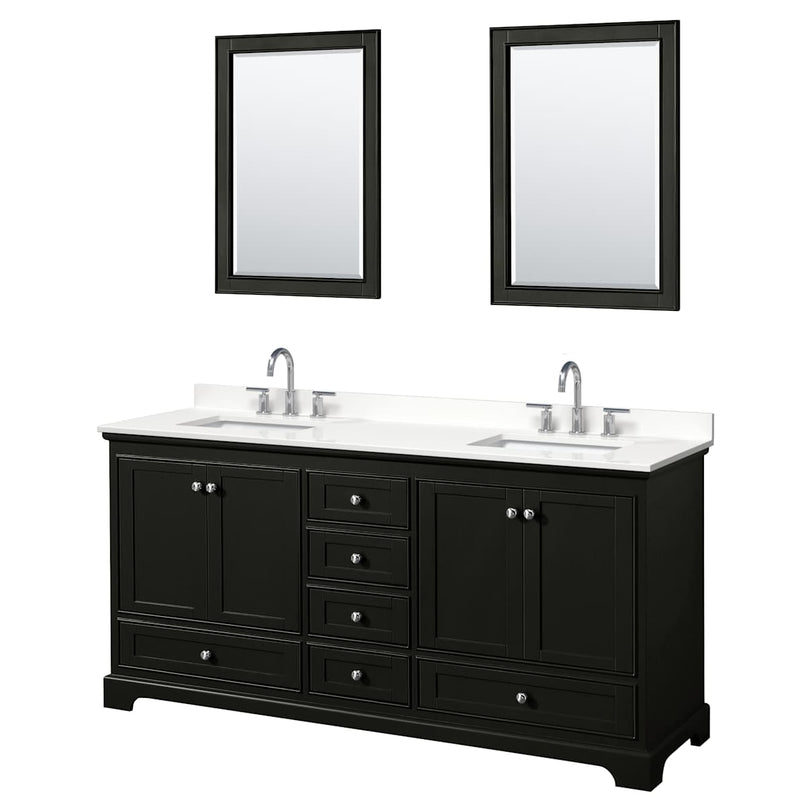 Deborah 72" Free Standing Double Basin Vanity Set with Cabinet, Quartz Vanity Top, and Framed Mirror - image 9