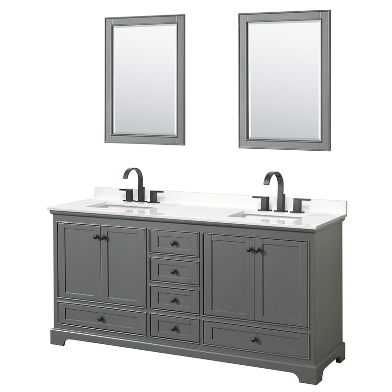 Deborah 72" Free Standing Double Basin Vanity Set with Cabinet, Quartz Vanity Top, and Framed Mirror - image 12