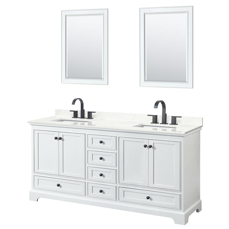 Deborah 72" Free Standing Double Basin Vanity Set with Cabinet, Quartz Vanity Top, and Framed Mirror - image 15