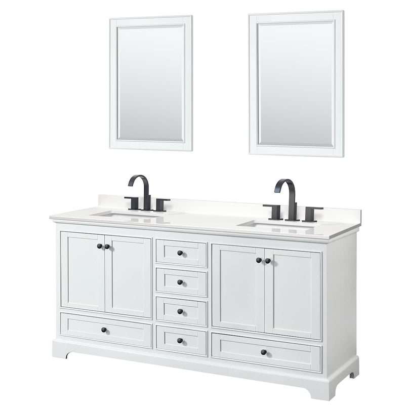 Deborah 72" Free Standing Double Basin Vanity Set with Cabinet, Quartz Vanity Top, and Framed Mirror - image 17