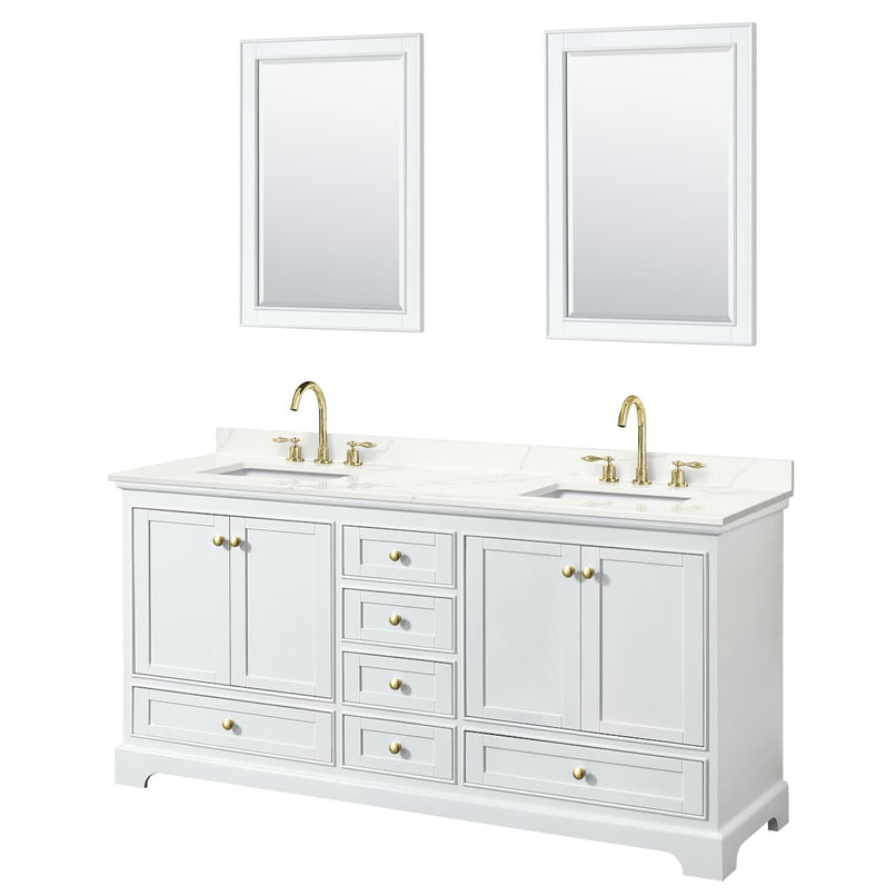 Deborah 72" Free Standing Double Basin Vanity Set with Cabinet, Quartz Vanity Top, and Framed Mirror - image 18