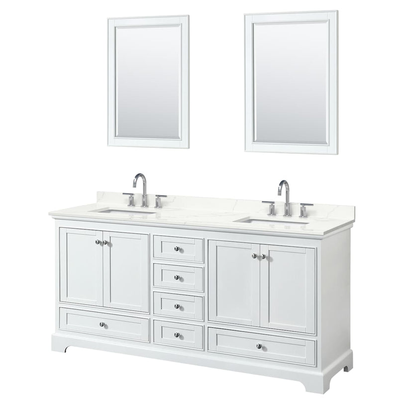 Deborah 72" Free Standing Double Basin Vanity Set with Cabinet, Quartz Vanity Top, and Framed Mirror - image 20