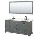 Deborah 72" Free Standing Double Basin Vanity Set with Cabinet, Quartz Vanity Top, and Framed Mirror - image 10