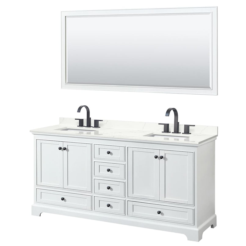 Deborah 72" Free Standing Double Basin Vanity Set with Cabinet, Quartz Vanity Top, and Framed Mirror - image 15