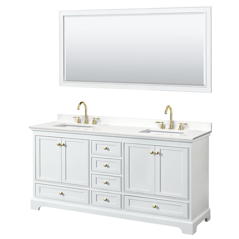 Deborah 72" Free Standing Double Basin Vanity Set with Cabinet, Quartz Vanity Top, and Framed Mirror - image 19