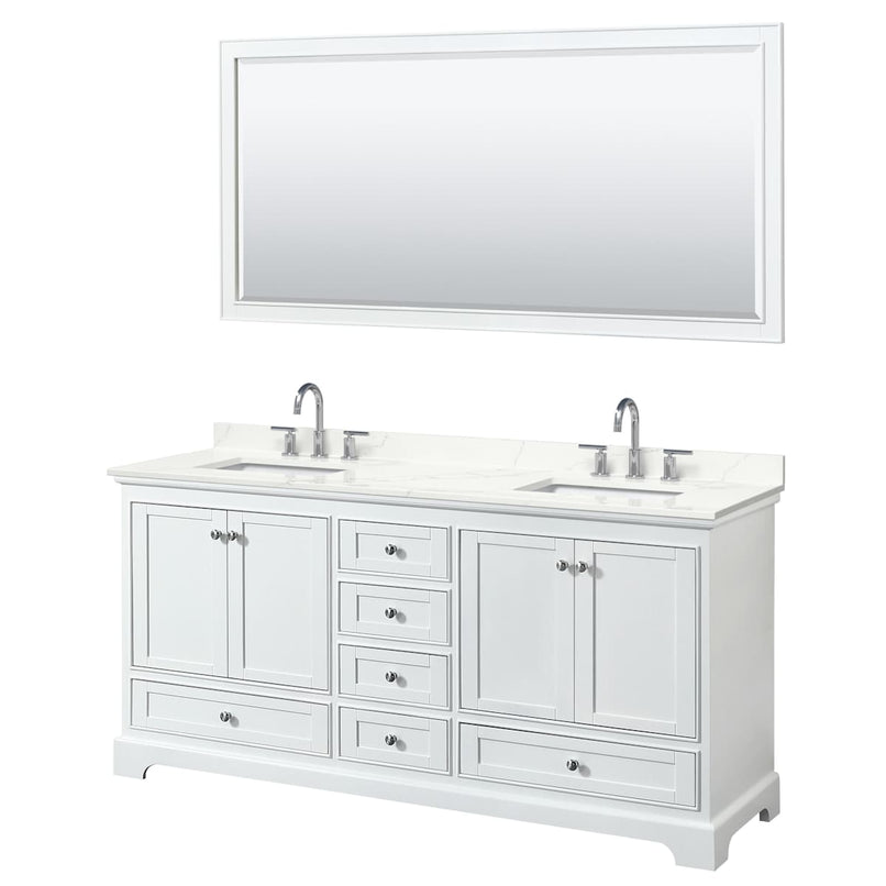 Deborah 72" Free Standing Double Basin Vanity Set with Cabinet, Quartz Vanity Top, and Framed Mirror - image 20