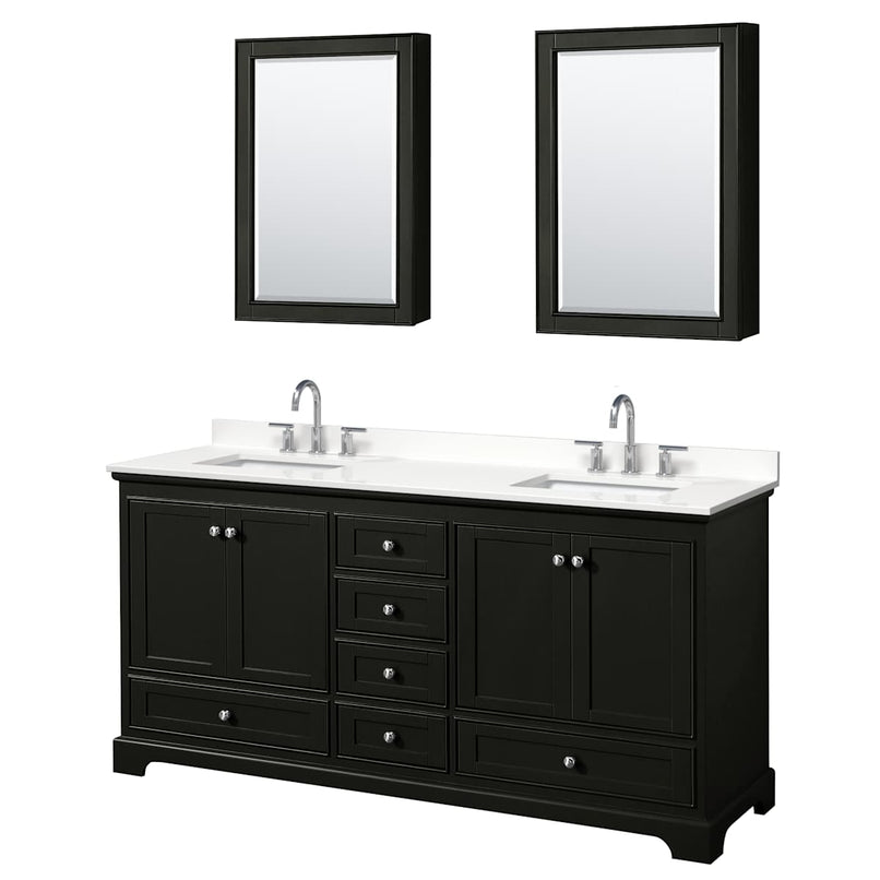 Deborah 72" Free Standing Double Basin Vanity Set with Cabinet, Quartz Vanity Top, and Medicine Cabinet - image 9