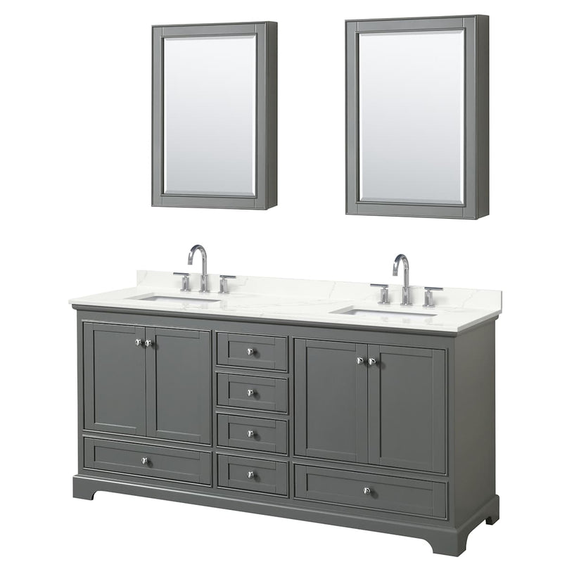 Deborah 72" Free Standing Double Basin Vanity Set with Cabinet, Quartz Vanity Top, and Medicine Cabinet - image 13