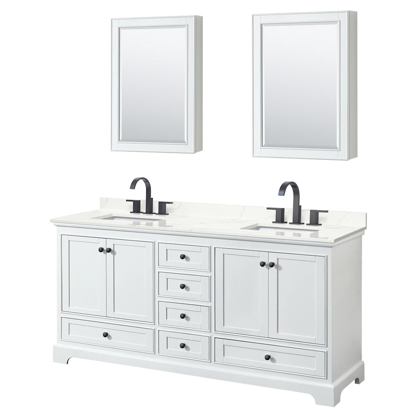 Deborah 72" Free Standing Double Basin Vanity Set with Cabinet, Quartz Vanity Top, and Medicine Cabinet - image 15