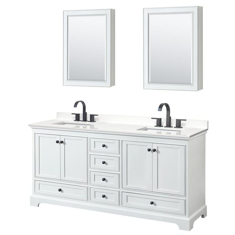 Deborah 72" Free Standing Double Basin Vanity Set with Cabinet, Quartz Vanity Top, and Medicine Cabinet - image 17