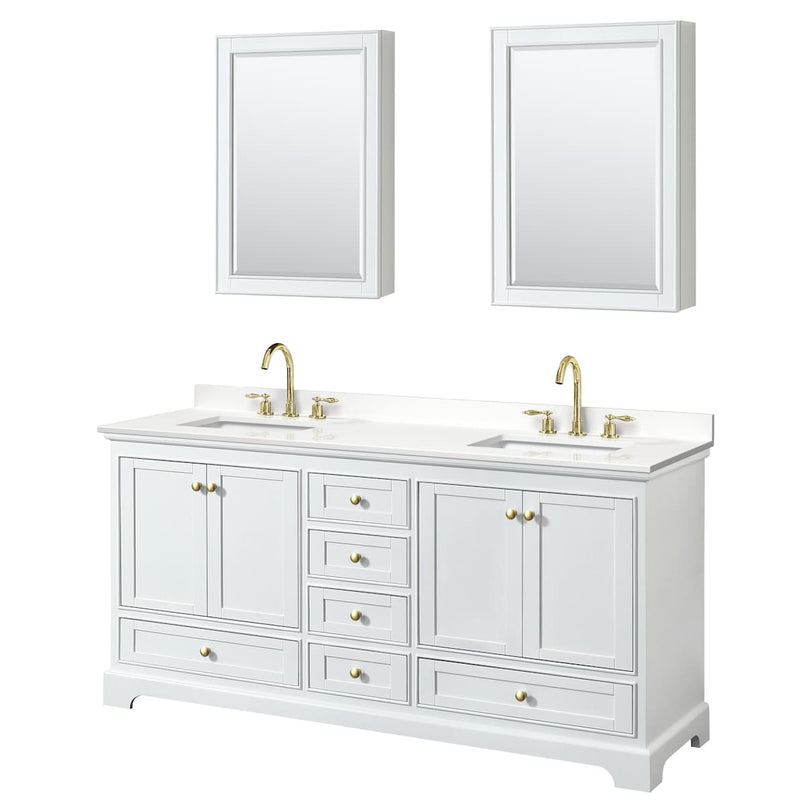 Deborah 72" Free Standing Double Basin Vanity Set with Cabinet, Quartz Vanity Top, and Medicine Cabinet - image 19