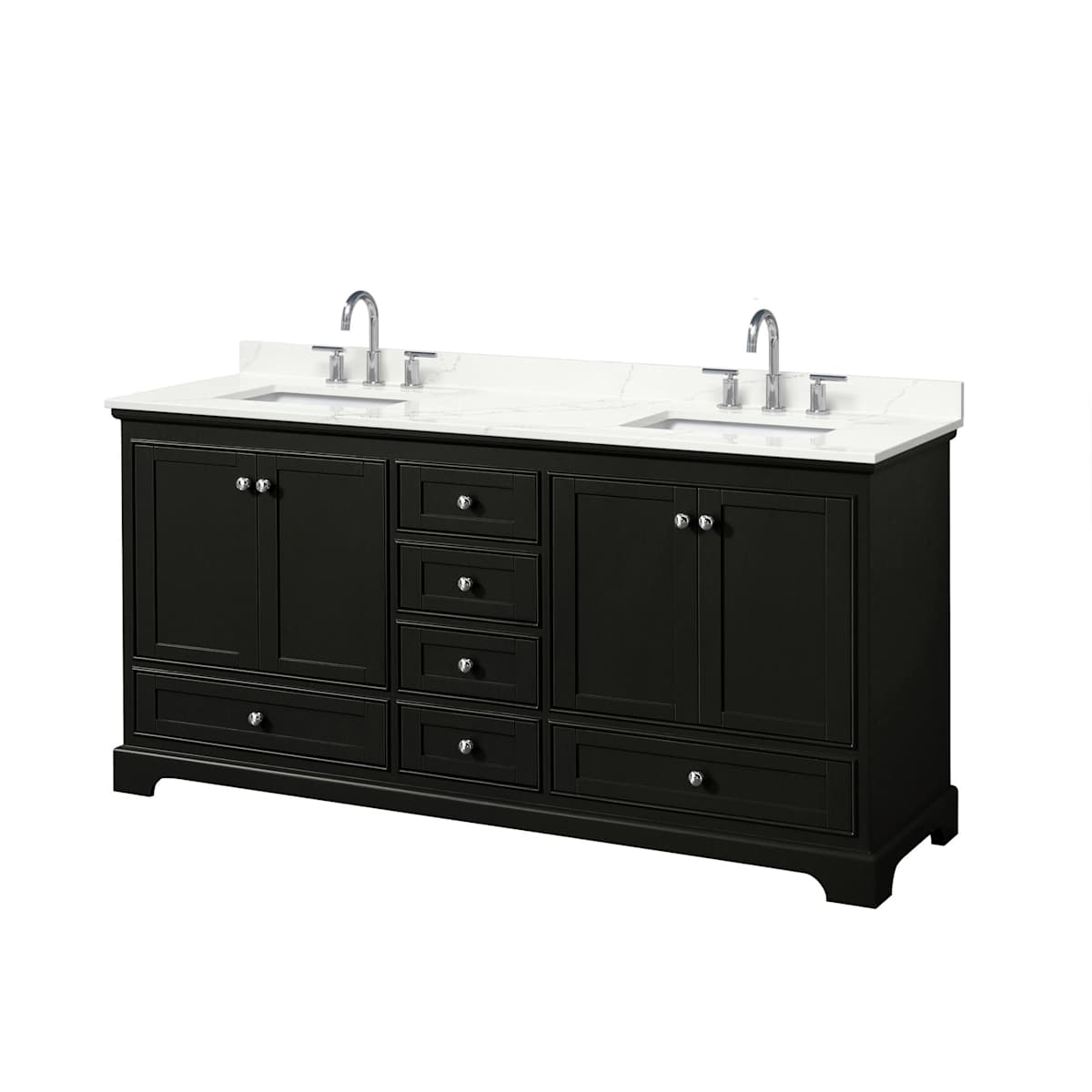 Deborah 72" Free Standing Double Basin Vanity Set with Cabinet and Quartz Vanity Top