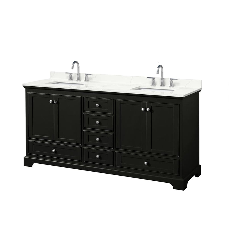 Deborah 72" Free Standing Double Basin Vanity Set with Cabinet and Quartz Vanity Top - image 2