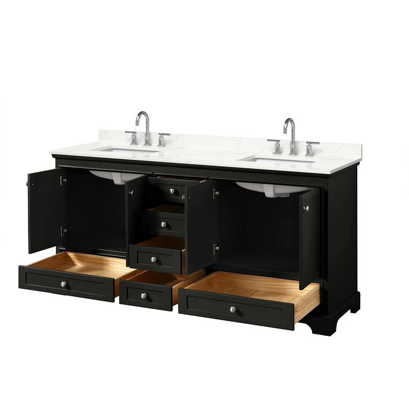 Deborah 72" Free Standing Double Basin Vanity Set with Cabinet and Quartz Vanity Top - image 3