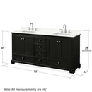 Deborah 72" Free Standing Double Basin Vanity Set with Cabinet and Quartz Vanity Top - image 6