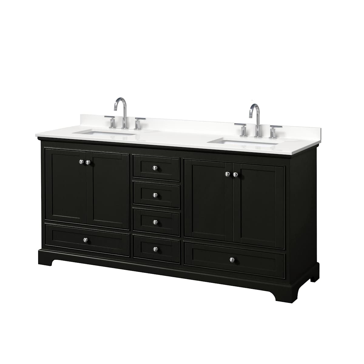 Deborah 72" Free Standing Double Basin Vanity Set with Cabinet and Quartz Vanity Top
