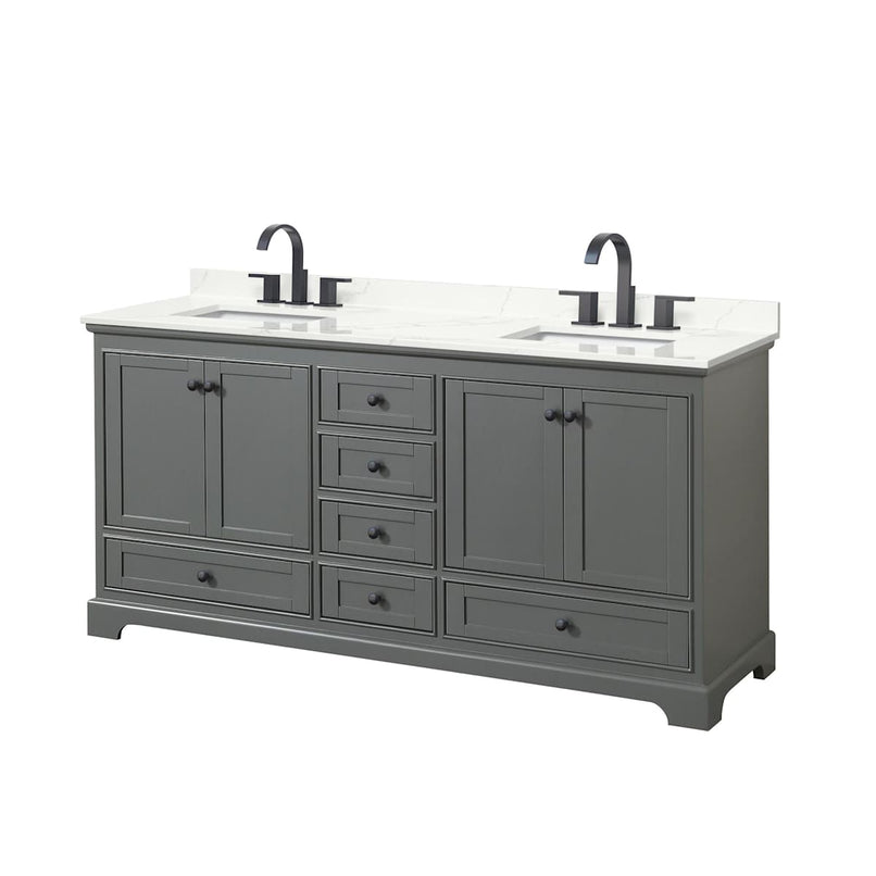 Deborah 72" Free Standing Double Basin Vanity Set with Cabinet and Quartz Vanity Top - image 9